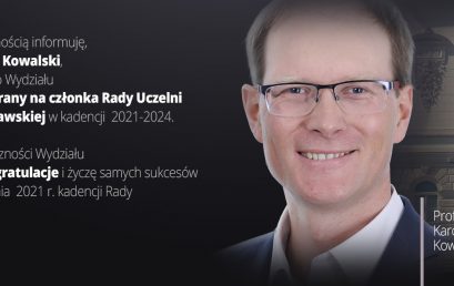 Profesor Karol Kowalski członkiem Rady Uczelni Politechniki Warszawskiej w kadencji 2021-24