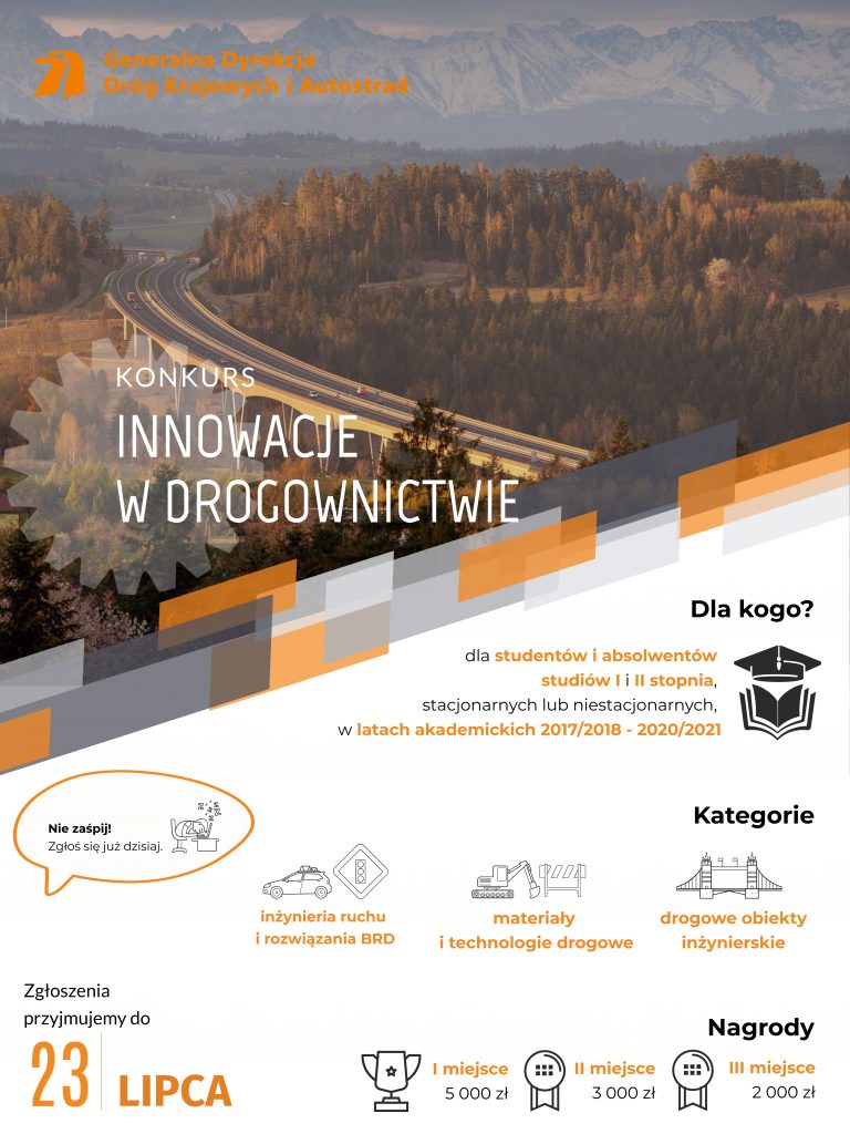 Innowacje w drogownictwie - konkurs  GDDKiA, dla studentów i absolwentów