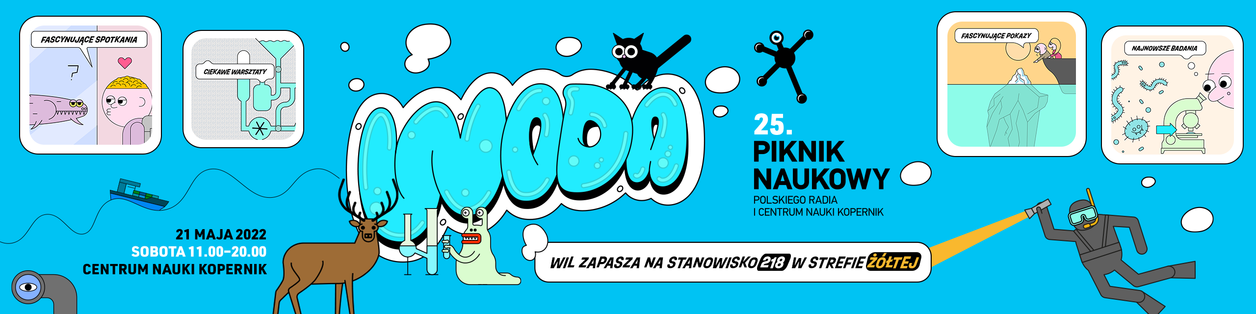 25. Piknik Naukowy – KROPLA KULTURY W MIASTACH – 21 maja, strefa żółta, stanowisko 218 – wstęp wolny!