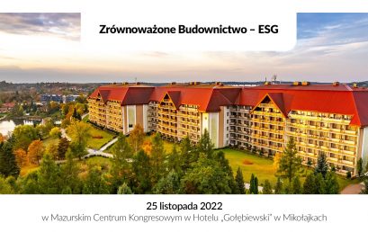 Konferencja ZRÓWNOWAŻONE BUDOWNICTWO – ESG (25 listopada)