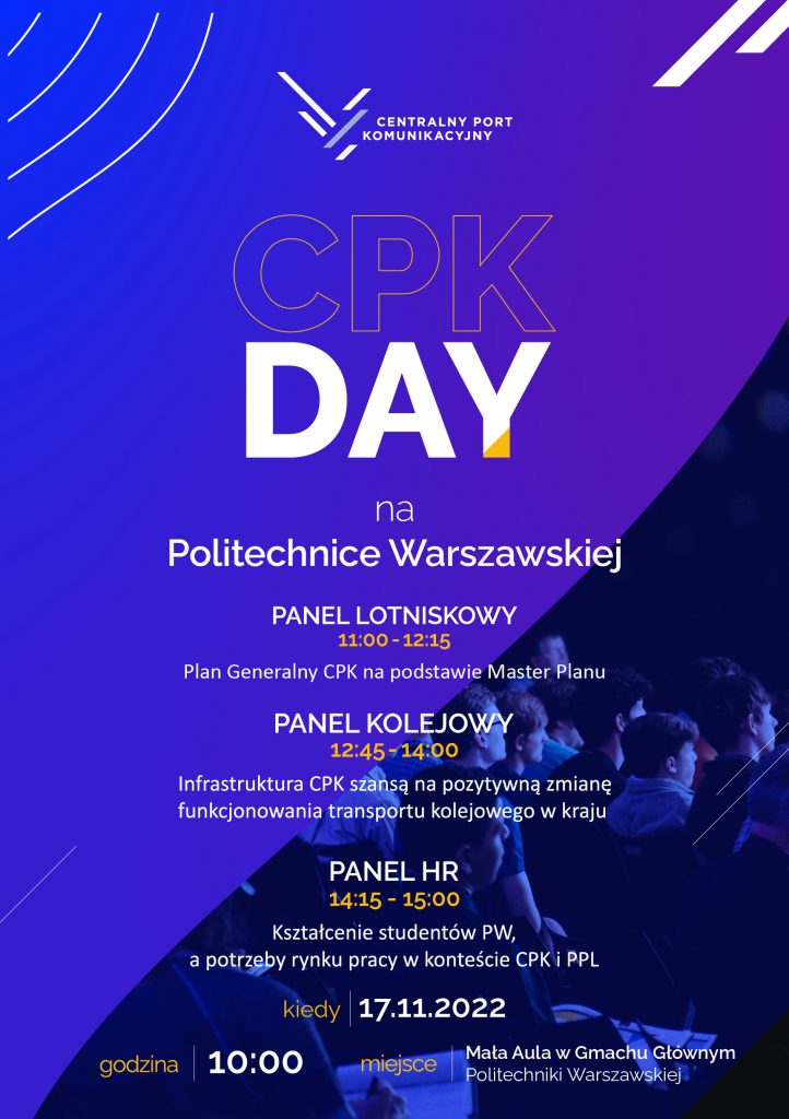 Zaproszenie na CPK Day - 17 listopada o godz. 10:00, Gmach Głównym w Małej Auli na 2 piętrze + TRANSMISJA ONLINE
