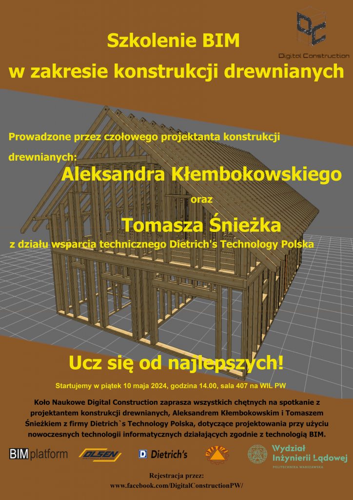 BIM w konstrukcjach drewnianych | piątek 10 maja | godz. 14.00 | sala 407