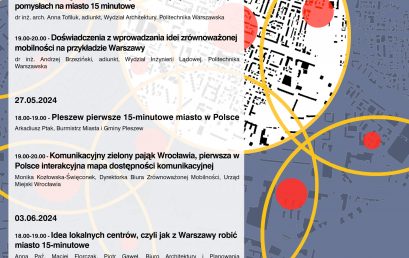Prelekcje on-line w ramach WUT Urban Mobility Lab „Miasto 15-minutowe w praktyce”