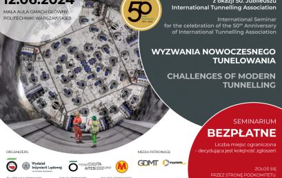 Seminarium Wyzwania nowoczesnego tunelowania | 12 czerwca 2024 | 9-17:30 | Mała Aula PW
