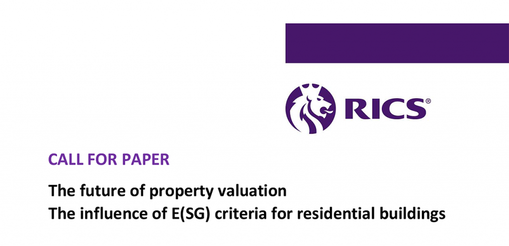 Call for papers: The future of property valuation and the influence of E(SG) criteria for residential buildings