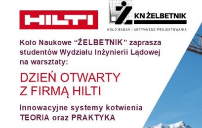 Warsztaty HILTI, środa 27.11.2024, g. 16:00, s. 407