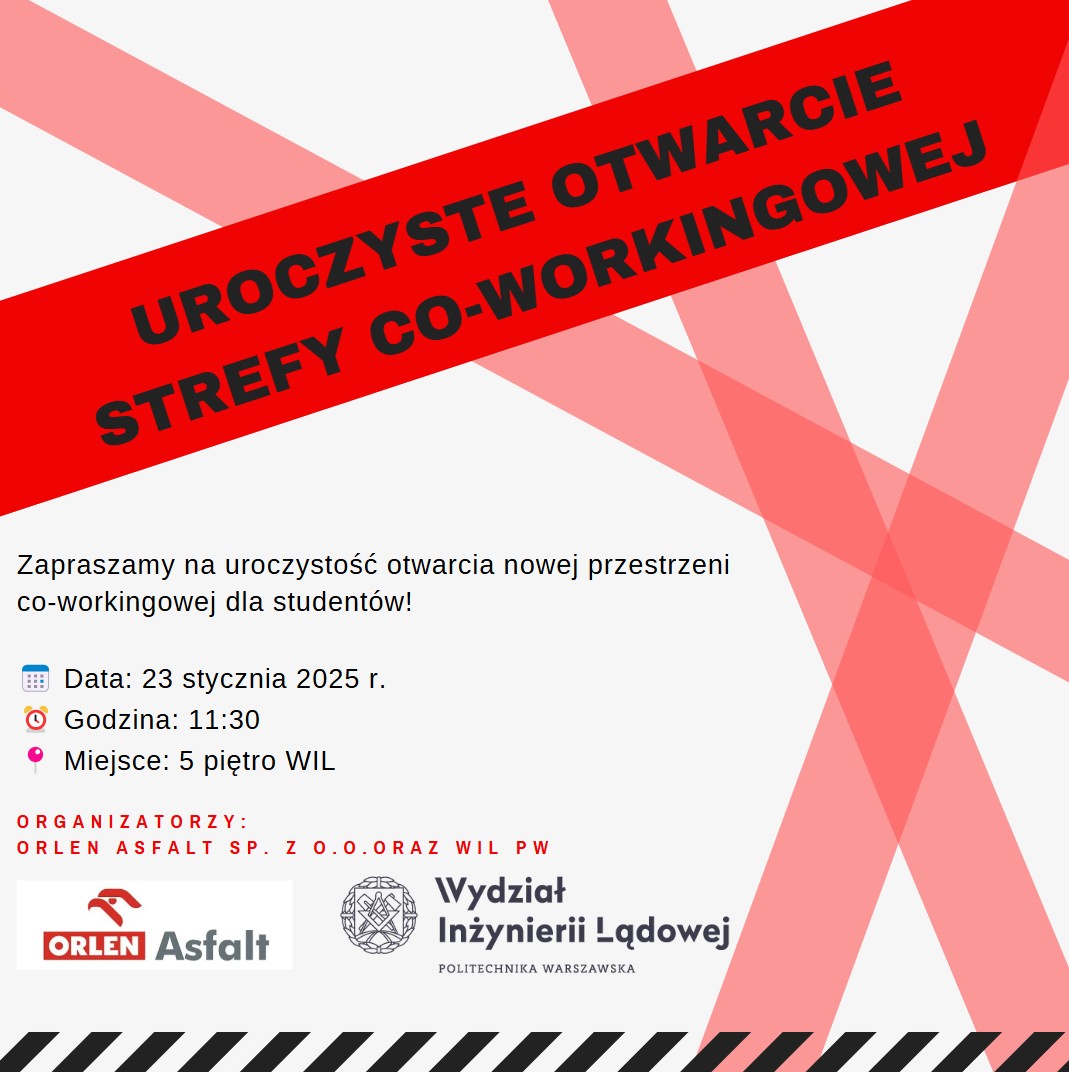 Uroczyste Otwarcie Strefy Co-Workingowej dla Studentów, 23.01, g. 11:30 Uroczyste Otwarcie Strefy Co-Workingowej dla Studentów, 23.01, g. 11:30