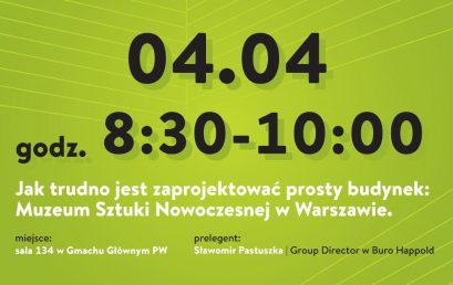 Zapraszamy na wykład „Jak trudno jest zaprojektować prosty budynek: Muzeum Sztuki Nowoczesnej w Warszawie”