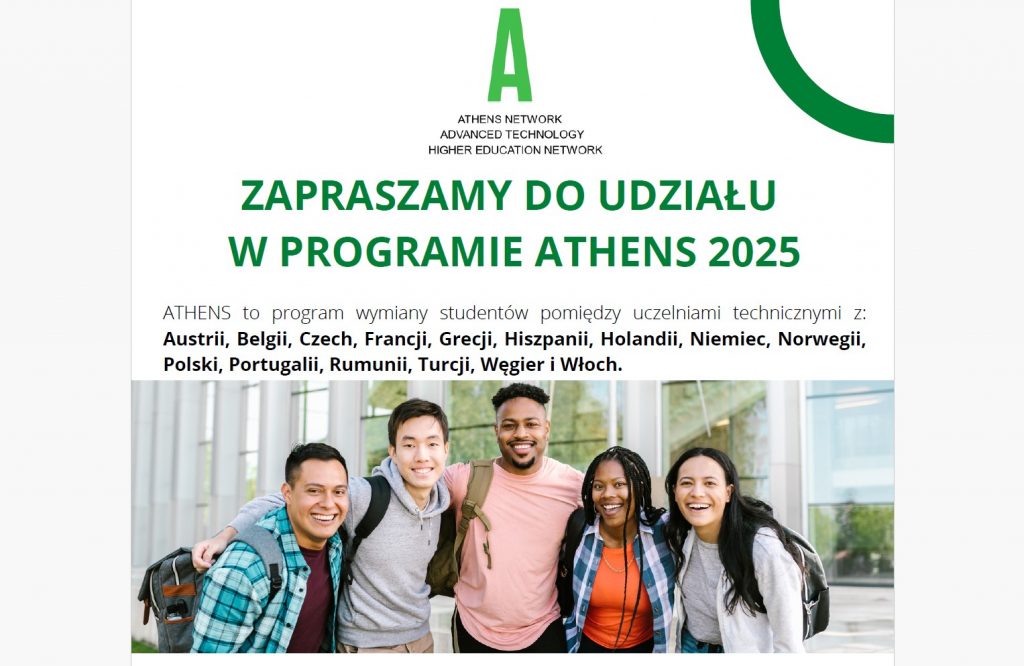 Rekrutacja do programu ATHENS - 24.09.2025 DEADLINE