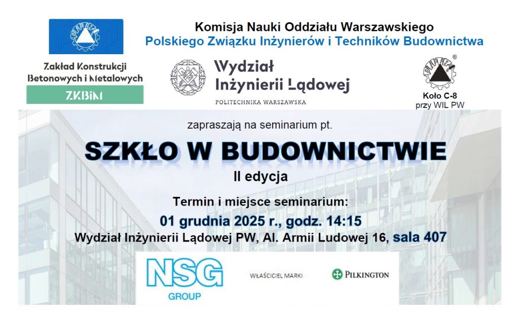 II edycja seminarium Szkło w budownictwie, 01.12.2025, g. 14:15