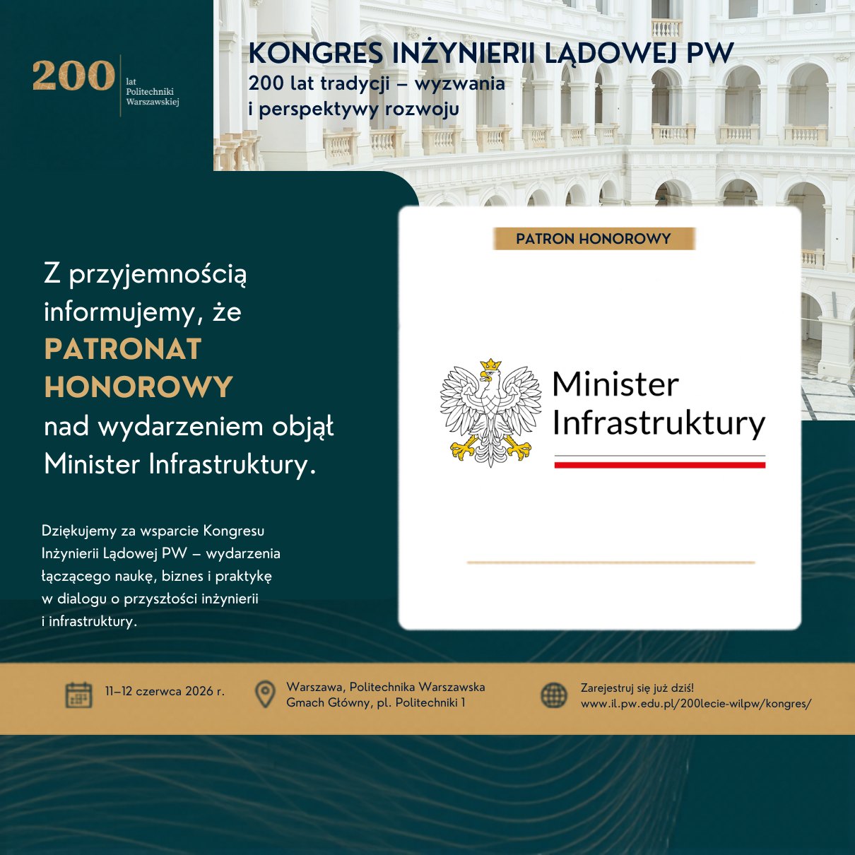 Nowy Patronat Honorowy: Minister Infrastruktury! Nowy Patronat Honorowy: Minister Infrastruktury!