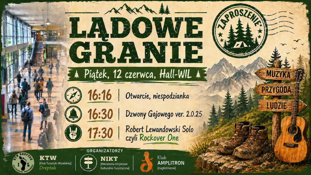 Lądowe Granie - 12 czerwca, 16:16, hol Gmachu WIL
