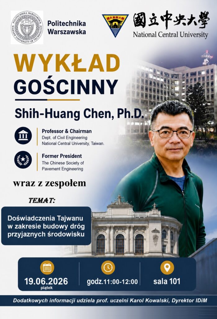 Wykład gościnny: Shih-Huang Chen, Ph.D. z zespołem, piątek (19.06), godz. 11:00, sala 101