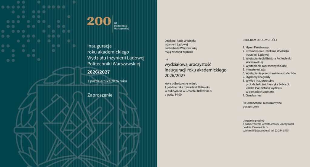 Inauguracja Roku Akademickiego 2026/2027 - zaproszenie