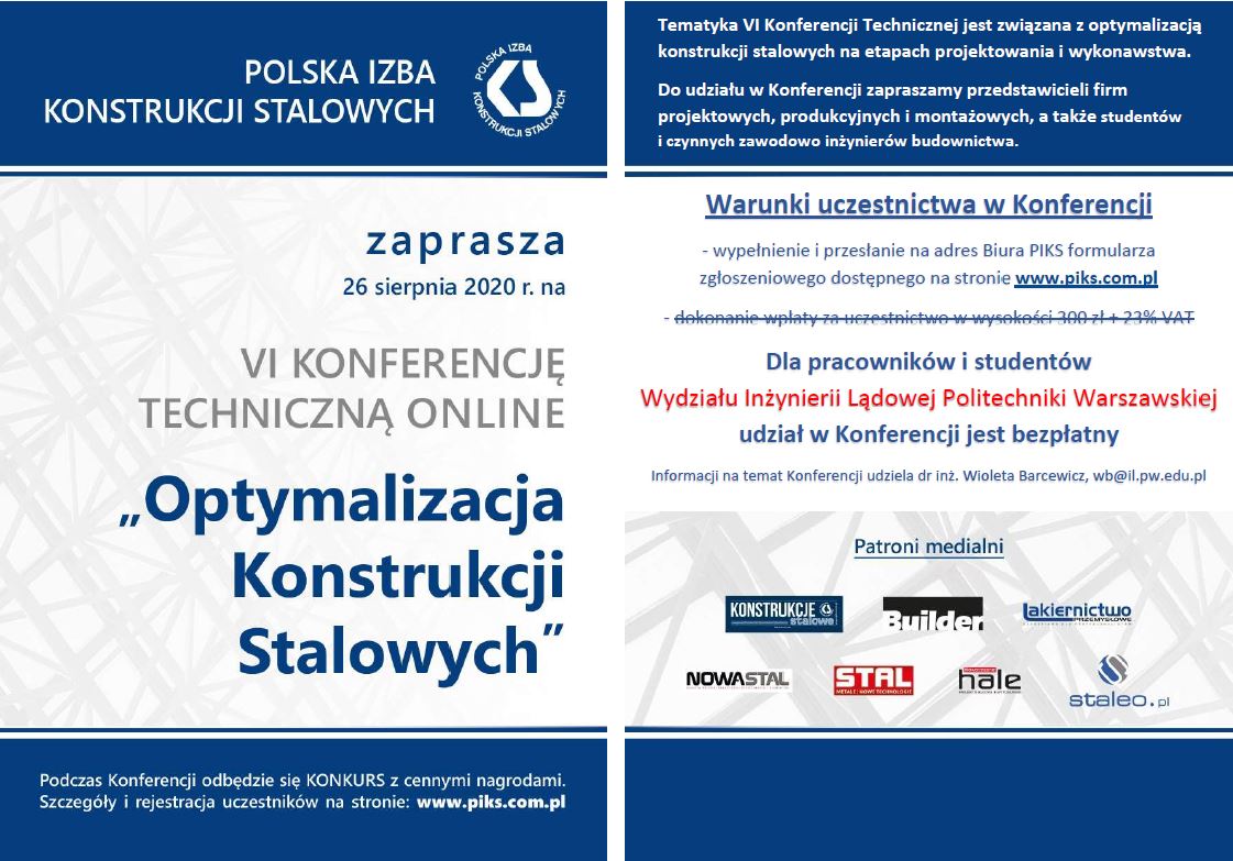 Konferencja Techniczna PIKS „Optymalizacja Konstrukcji Stalowych”